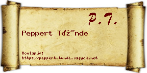 Peppert Tünde névjegykártya